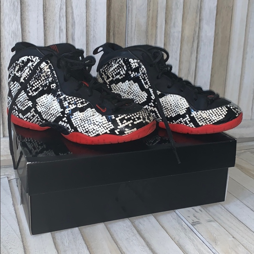Nike Little Posite One Sail Habanero Red Black 3Y